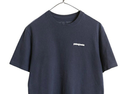 パタゴニア 両面 プリント 半袖 Tシャツ メンズ S / 19年製 アウトドア P6 ボックスロゴ バックプリント カットソー シンプル ゆったり 紺