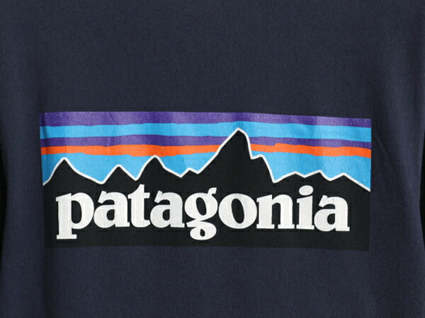 パタゴニア 両面 プリント 半袖 Tシャツ メンズ S / 19年製 アウトドア P6 ボックスロゴ バックプリント カットソー シンプル ゆったり 紺
