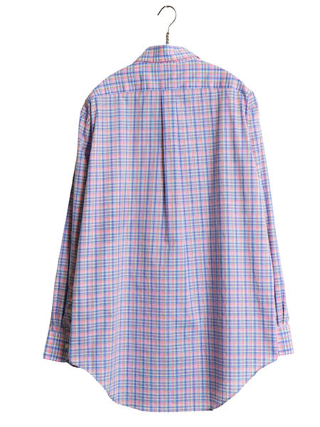 ローレン ラルフローレン チェック 長袖 ボタンダウン シャツ メンズ L ノーアイロン ストレッチ コットン シワになりにくい マルチカラー