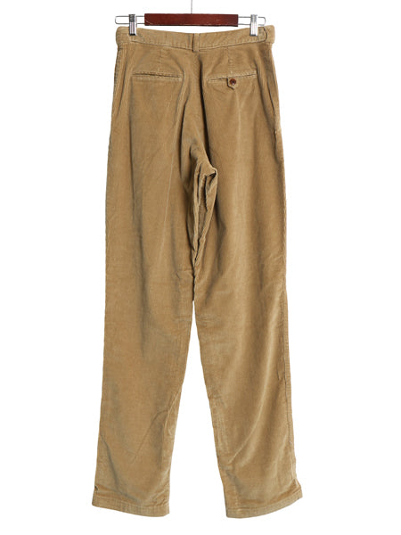 80s USA製 ポロカントリー ラルフローレン 太畝 コーデュロイ パンツ レディース S 程/ ヴィンテージ ポロ ツータック ストレート ブラウン