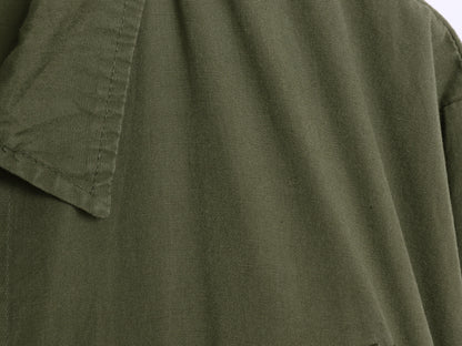 60s ★ 米軍実物 US ARMY 3rd ジャングルファティーグ ジャケット MEDIUM REGULAR 古着 ヴィンテージ ミリタリー ノンリップ オリーブ 無地