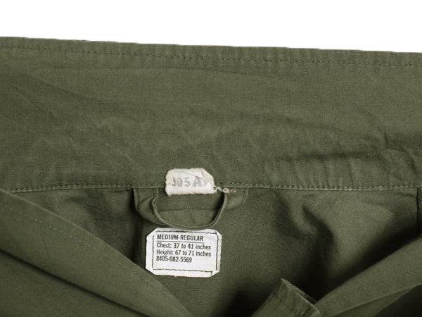 60s ★ 米軍実物 US ARMY 3rd ジャングルファティーグ ジャケット MEDIUM REGULAR 古着 ヴィンテージ ミリタリー ノンリップ オリーブ 無地
