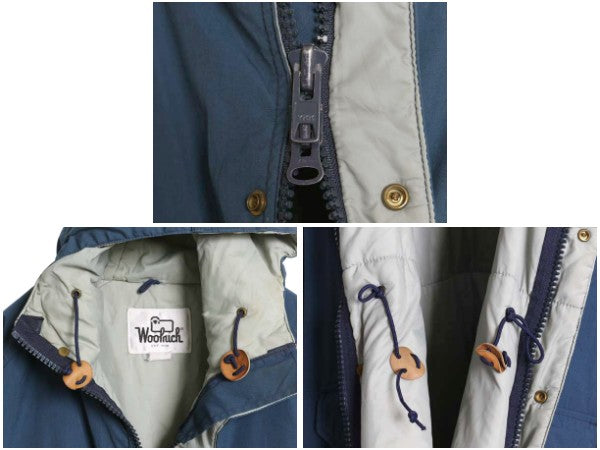 70s USA製 ウールリッチ 中綿 マウンテンパーカー ジャケット メンズ XL ヴィンテージ アウトドア マンパ ハーフ丈 ジャンパー ブルゾン 紺