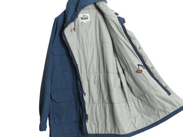 70s USA製 ウールリッチ 中綿 マウンテンパーカー ジャケット メンズ XL ヴィンテージ アウトドア マンパ ハーフ丈 ジャンパー ブルゾン 紺