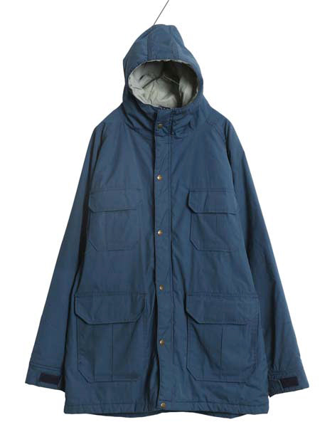 70s USA製 ウールリッチ 中綿 マウンテンパーカー ジャケット メンズ XL ヴィンテージ アウトドア マンパ ハーフ丈 ジャンパー ブルゾン 紺