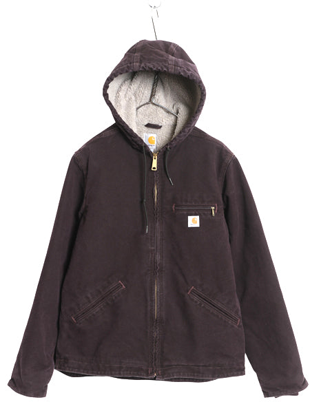 US企画 カーハート ダック シエラ ジャケット レディース S 古着 裏 ボア パイル フリース フルジップ ブルゾン アクティブ ワーク 廃盤 紫