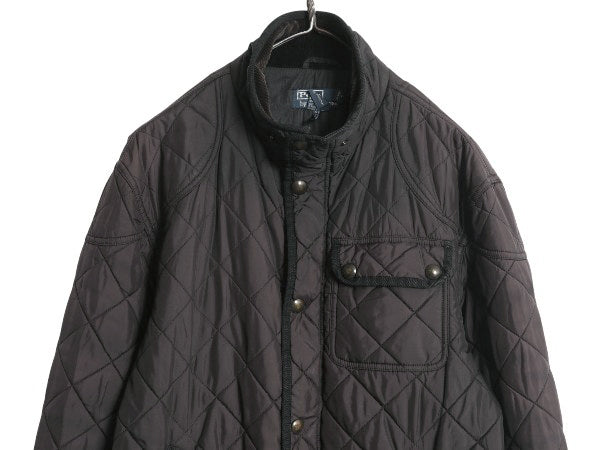 00s ポロ ラルフローレン 中綿 ナイロン キルティング ジャケット メンズ L / オールド ジャンパー ブルゾン フルジップ シンプル ブラック