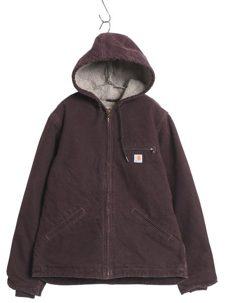 US企画 カーハート ダック シエラ ジャケット レディース M 古着 裏 ボア パイル フリース フルジップ ブルゾン アクティブ ワーク 廃盤 紫