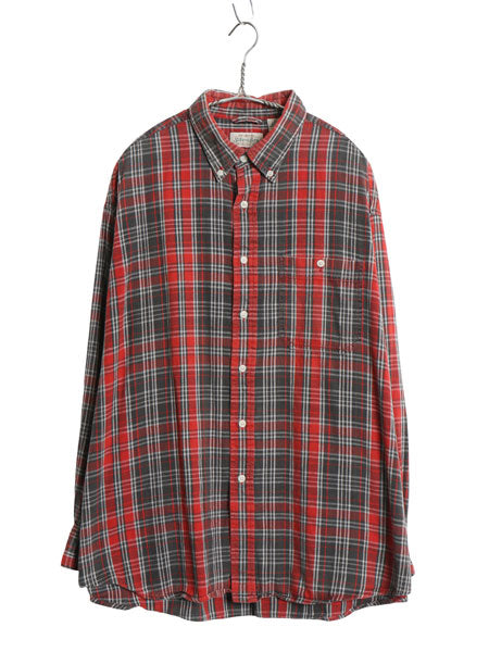 90s セントジョンズベイ チェック 長袖 ボタンダウン フランネル シャツ メンズ XL / オールド JCPenney ネルシャツ ゆったり 大きいサイズ