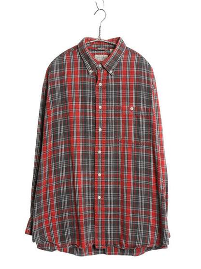 90s セントジョンズベイ チェック 長袖 ボタンダウン フランネル シャツ メンズ XL / オールド JCPenney ネルシャツ ゆったり 大きいサイズ