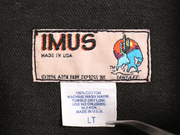 90s USA製 IMUS フルジップ ブラック デニム スイングトップ ジャケット メンズ L / オールド ジージャン ブルゾン ジャンパー トラッカー