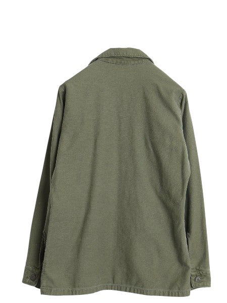 60s 米軍実物 US ARMY コットン サテン ユーティリティ シャツ S ヴィンテージ 67年製 OG107 シャツ袖 2nd 3rd 4th 移行期 軍物 ミリタリー