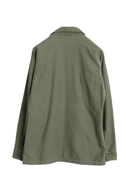 60s 米軍実物 US ARMY コットン サテン ユーティリティ シャツ S ヴィンテージ 67年製 OG107 シャツ袖 2nd 3rd 4th 移行期 軍物 ミリタリー