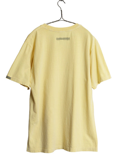 00s コロンビア 半袖 Tシャツ メンズ M / オールド アウトドア ワンポイント ロゴ プリント ヘビーウェイト コットン カットソー 無地 黄 