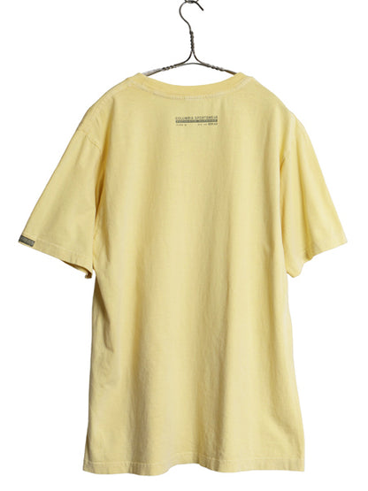 00s コロンビア 半袖 Tシャツ メンズ M / オールド アウトドア ワンポイント ロゴ プリント ヘビーウェイト コットン カットソー 無地 黄 