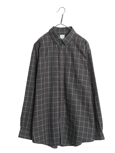 ブルックスブラザーズ チェック 長袖 ボタンダウン シャツ メンズ XL / 古着 コットン ワイシャツ ノーアイロン マルチカラー 大きいサイズ