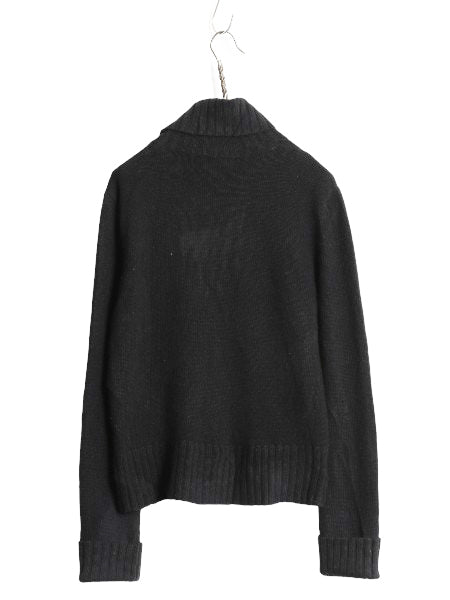 90s ローレン ラルフローレン タートルネック ニット セーター レディース L オールド メリノ ウール アンゴラ カシミヤ シンプル ブラック