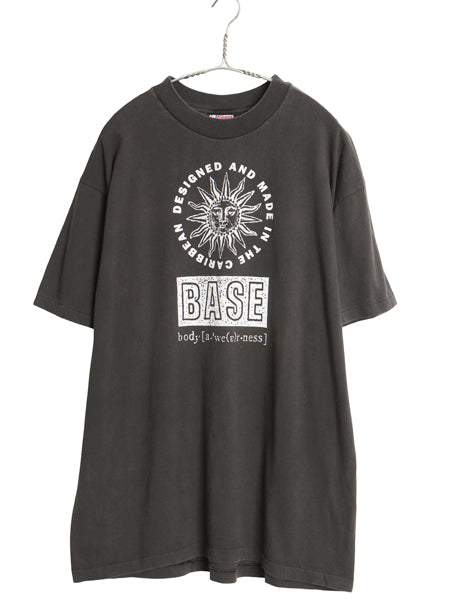 90s USA製 アート イラスト プリント 半袖 Tシャツ メンズ XL / オールド シングルステッチ グラフィック ヘビーウェイト 大きいサイズ 黒