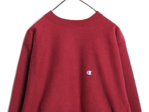 90s USA製 ★ チャンピオン リバースウィーブ スウェット メンズ XL 古着 オールド トレーナー ワンポイント 目付き ヘビーウェイト エンジ