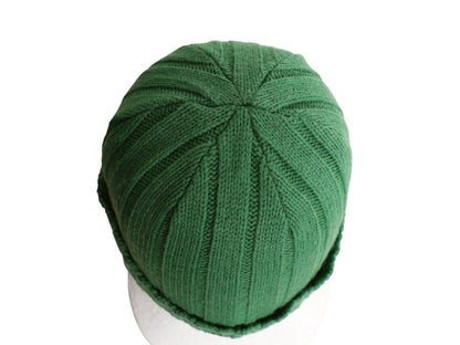 90s ポロ ラルフローレン ニット キャップ メンズ レディース フリーサイズ 古着 オールド ラム ウール ニット帽 ワッチ ビーニー 帽子 緑