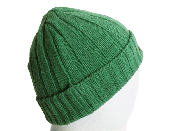 90s ポロ ラルフローレン ニット キャップ メンズ レディース フリーサイズ 古着 オールド ラム ウール ニット帽 ワッチ ビーニー 帽子 緑