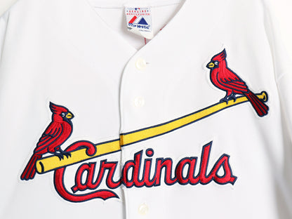 カージナルス ベースボール シャツ メンズ XXL / MLB オフィシャル マジェスティック 大リーグ ユニフォーム ゲームシャツ 大きいサイズ 白