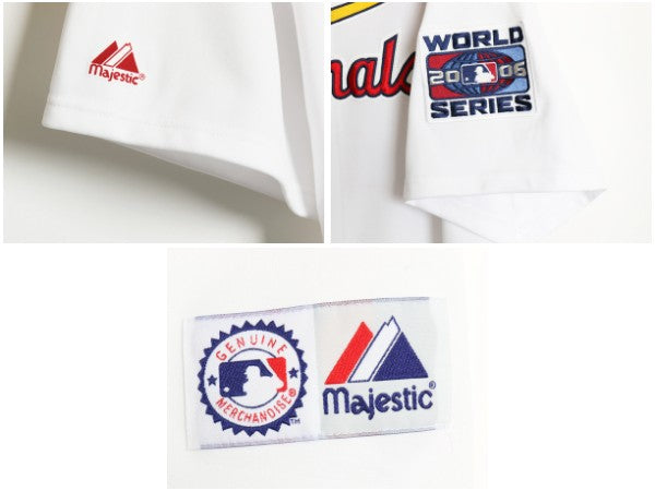 カージナルス ベースボール シャツ メンズ XXL / MLB オフィシャル マジェスティック 大リーグ ユニフォーム ゲームシャツ 大きいサイズ 白