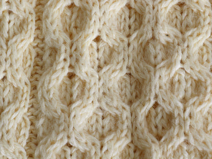 アイルランド製 aran crafts ケーブル ニット マフラー メンズ レディース 古着 ウール アラン フィッシャーマン  ローゲージ ナチュラル