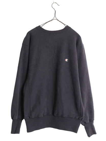 90s USA製 ★ チャンピオン リバースウィーブ スウェット メンズ L  / オールド トレーナー ワンポイント 目付き ヘビーウェイト ブラック