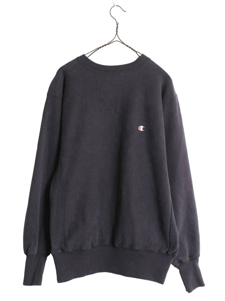 90s USA製 ★ チャンピオン リバースウィーブ スウェット メンズ L  / オールド トレーナー ワンポイント 目付き ヘビーウェイト ブラック
