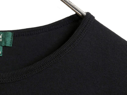 00s ローレン ラルフローレン 長袖 Tシャツ レディース M / オールド コットン ストレッチ リブ編み カットソー ワンポイント ボックス 黒