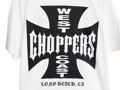 デッドストック 90s ★ WEST COAST CHOPPERS アイアンクロス ロゴ プリント Tシャツ メンズ M / オールド 初期 バイク チョッパー anvil 白