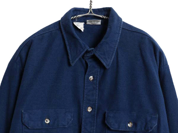 90s USA製 ファイブブラザー シャモア クロス 長袖 シャツ メンズ XL / オールド ネルシャツ ヘビーウェイト 無地 フランネル 大きいサイズ