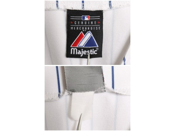 メッツ ベースボール シャツ メンズ XXL 程/ MLB オフィシャル マジェスティック 大リーグ ユニフォーム ゲームシャツ 重ね着 大きいサイズ