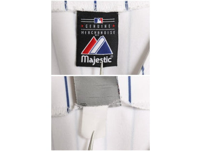 メッツ ベースボール シャツ メンズ XXL 程/ MLB オフィシャル マジェスティック 大リーグ ユニフォーム ゲームシャツ 重ね着 大きいサイズ