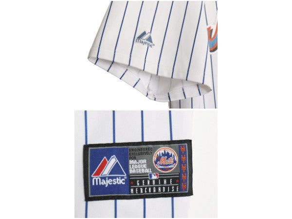 メッツ ベースボール シャツ メンズ XXL 程/ MLB オフィシャル マジェスティック 大リーグ ユニフォーム ゲームシャツ 重ね着 大きいサイズ