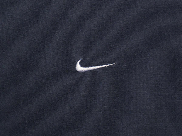 00s ナイキ スモール スウッシュ 刺繍 半袖 Tシャツ メンズ L / オールド ヘビーウェイト コットン ワンポイント カットソー シンプル 紺