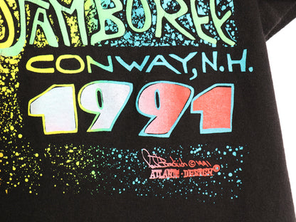 90s USA製 ダブルダッチ アート イラスト プリント Tシャツ メンズ XL / 古着 オールド スポーツ チーム シングルステッチ 大きいサイズ 黒