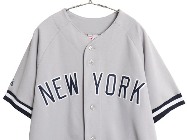 ヤンキース ベースボール シャツ メンズ M / MLB オフィシャル マジェスティック 大リーグ ユニフォーム ゲームシャツ ジャージ 半袖シャツ