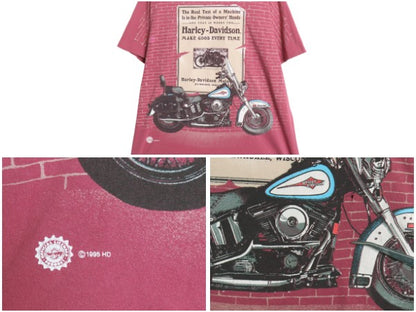 90s USA製 ハーレー ダビッドソン オーバー プリント 半袖 Tシャツ メンズ XL オールド オフィシャル バイク アート イラスト 大きいサイズ