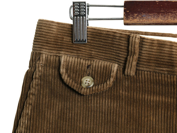 90s USA製 ランズエンド 太畝 コーデュロイ パンツ メンズ 32 30 古着 オールド スラックス ストレート ノータック シンプル 無地 ブラウン