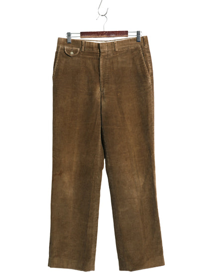 90s USA製 ランズエンド 太畝 コーデュロイ パンツ メンズ 32 30 古着 オールド スラックス ストレート ノータック シンプル 無地 ブラウン