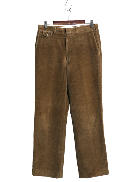 90s USA製 ランズエンド 太畝 コーデュロイ パンツ メンズ 32 30 古着 オールド スラックス ストレート ノータック シンプル 無地 ブラウン