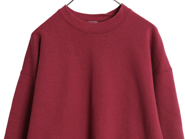 90s USA製 BVD 無地 スウェット メンズ レディース XL / オールド トレーナー 裏起毛 ブランク ソリッド クルーネック エンジ 大きいサイズ