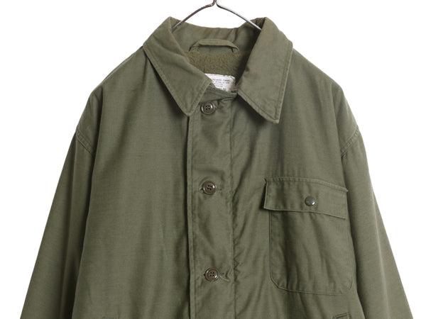 80s ★ 米軍実物 USN ネイビー A-2 デッキ ジャケット メンズ L / 85年製 ヴィンテージ NAVY ミリタリー 軍物 裏ボア ブルゾン ステンシル