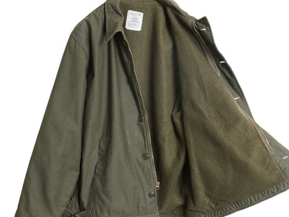 80s ★ 米軍実物 USN ネイビー A-2 デッキ ジャケット メンズ L / 85年製 ヴィンテージ NAVY ミリタリー 軍物 裏ボア ブルゾン ステンシル