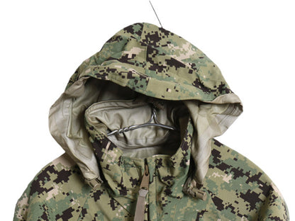 デッドストック 米軍実物 USN ネイビー ゴアテックス ジャケット X-SMALL X-SHORT 17年製 AOR2 ECWCS デジタル ウッドランドカモ 迷彩 軍物