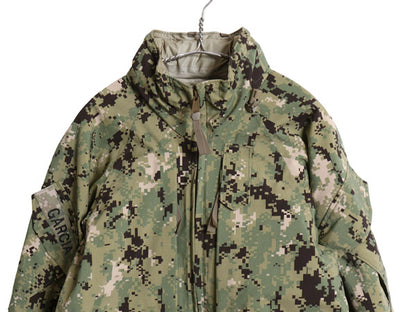 デッドストック 米軍実物 USN ネイビー ゴアテックス ジャケット X-SMALL X-SHORT 17年製 AOR2 ECWCS デジタル ウッドランドカモ 迷彩 軍物