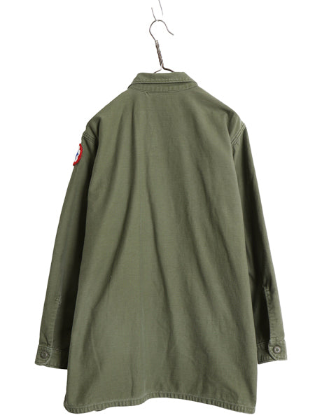 60s 米軍実物 US ARMY コットン サテン ユーティリティ シャツ XL ヴィンテージ 68年製 OG107 シャツ袖 2nd ミリタリー 軍物 大きいサイズ