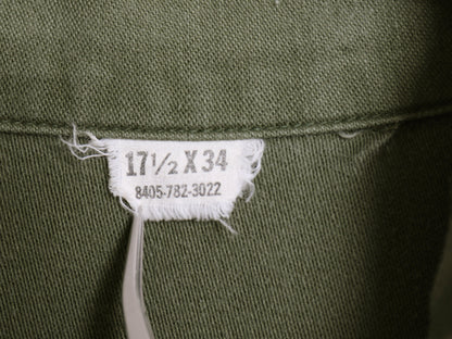 60s 米軍実物 US ARMY コットン サテン ユーティリティ シャツ XL ヴィンテージ 68年製 OG107 シャツ袖 2nd ミリタリー 軍物 大きいサイズ